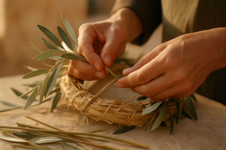 Manos artesanales trabajando con arcilla en un taller mediterráneo.
